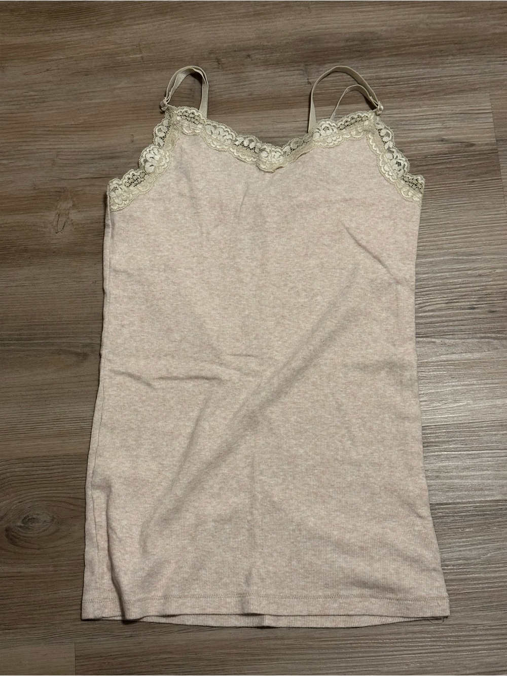 Faded Glory Beige Ribbed Tank Top